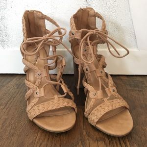 MERONA Kolbi Lace Strap Heel- Taupe